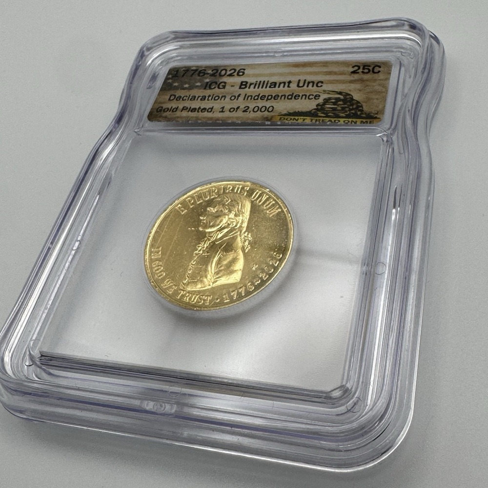 2026-P Declaration Independence 25C Gold Plated ICG Brilliant Unc 1 of 2000